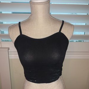 H&M Black Basic Crop Top